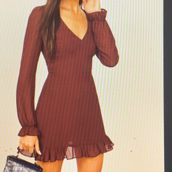 Reformation Elenor Dress in Plum -Size 0 - Picture 3 of 6